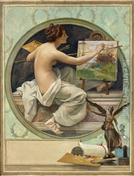 Allegorie De La Peinture Oil Painting - Francois Flameng