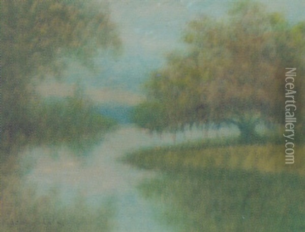 Oak On Bayou Oil Painting - Alexander John Drysdale