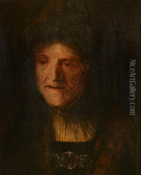 Portrat Der Mutter Rembrandts Oil Painting -  Rembrandt van Rijn