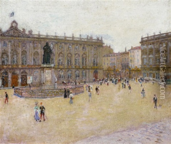 Place Stanislas In Nancy Oil Painting - Charles De Meixmoron De Dombasle