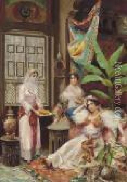 In The Harem Oil Painting - Fabbio Fabbi