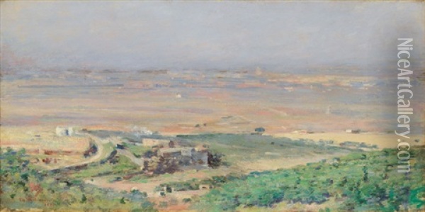 Landschaft In Der Toskana Oil Painting - Theodore Robinson