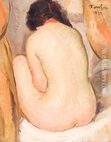 Nud Cu Spatele (abibe) Oil Painting - Nicolae Tonitza