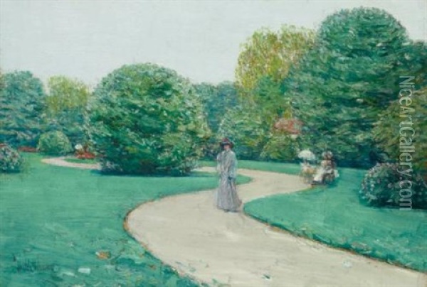 Parc Monceaux, Paris Oil Painting - Childe Hassam