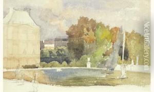 Le Bassin Du Luxembourg Oil Painting - Maurice Charles M. Lelievre