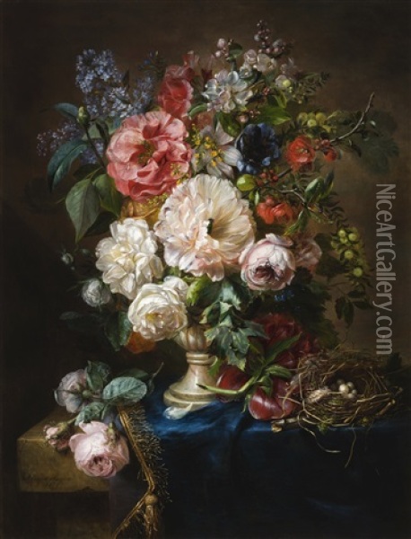 Still Life with Lilac and Peonies Painting