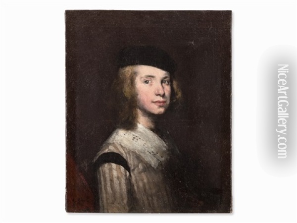 Portrait Of A Boy Oil Painting - Theodule Ribot