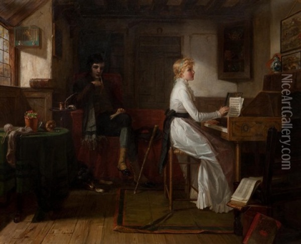 One Of The Last Lays Of Robert Burns Oil Painting - Henrietta May Ada Ward