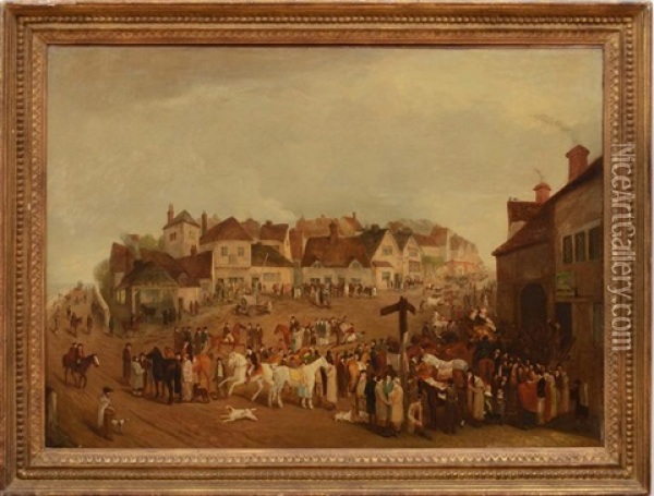 The Donnybrook Horse Fair Oil Painting - Richard Barrett Davis