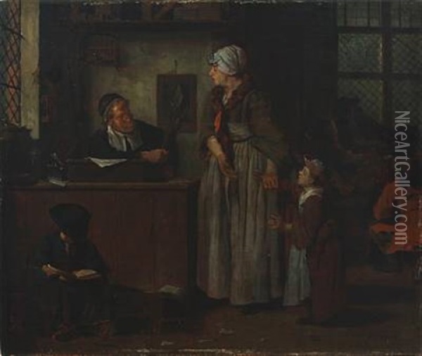 At The Notary Oil Painting - Jan Josef Horemans the Elder