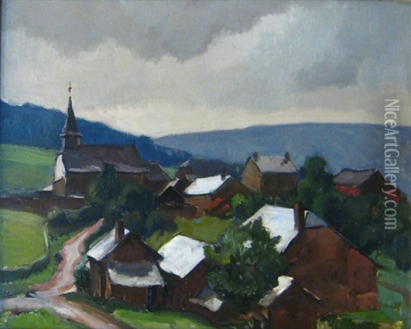 Le Village Apres La Pluie, La Gleize Oil Painting - Alfred Martin