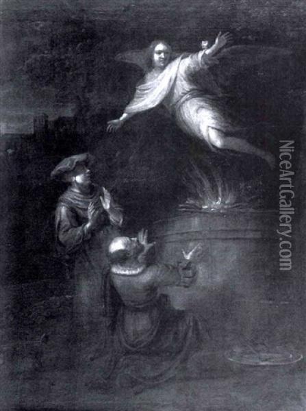 The Sacrifice Of Manoah Oil Painting -  Rembrandt van Rijn