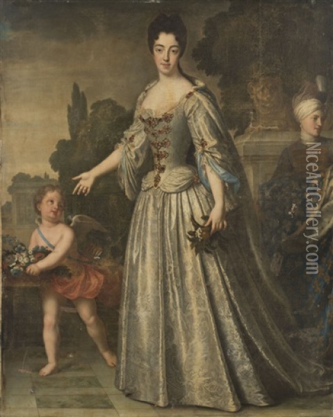 Portrait De Marie Adelaide De Savoie Duchesse De Bourgogne Oil Painting - Jean-Baptiste Santerre