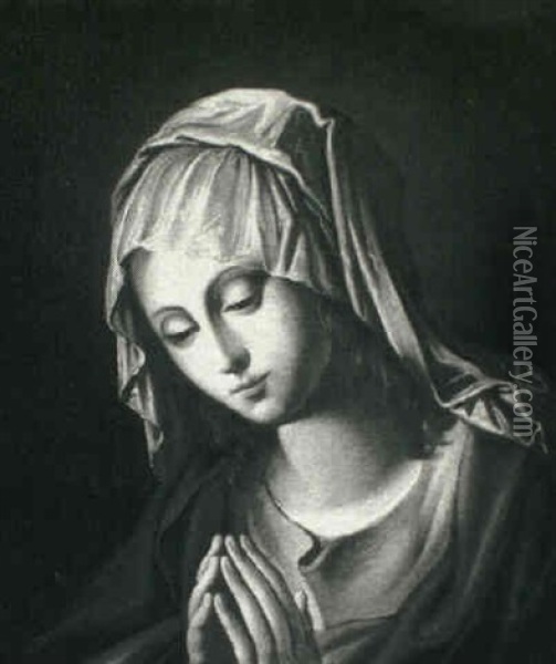 The Virgin In Prayer Oil Painting - Giovanni Battista Salvi (Il Sassoferrato)