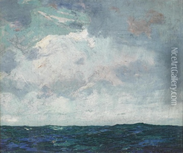 Gathering Storm In The South Seas, Tahiti Oil Painting - William Ritschel