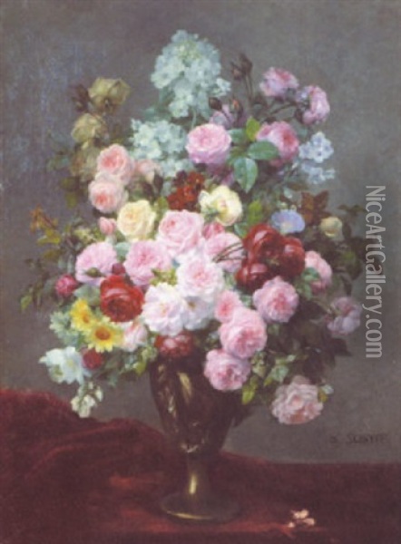 Grand Bouquet Oil Painting - Louis Marie de Schryver