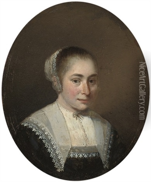 Portrait Of A Lady (mary Cropper?) Oil Painting - Cornelis Jonson Van Ceulen