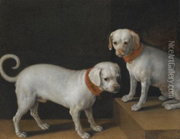 Two Dogs With Red Collars Oil Painting - Tiberio (Valerio) di Tito