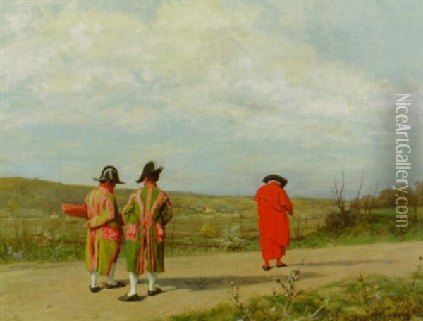 An Afternoon Stroll Oil Painting - Ferdinand Heilbuth