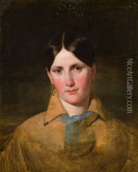 Portrat Der Antonie Von Kaltenthaler, Amerlings Erster Frau Oil Painting - Friedrich von Amerling