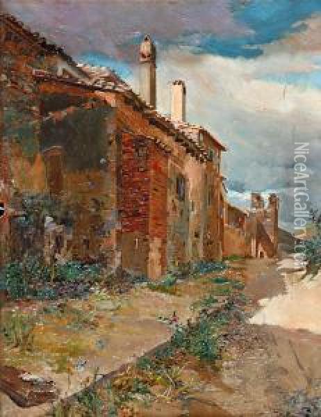 Vista De Pedralbes, Barcelona Oil Painting - Lluis Buxo Tresangels