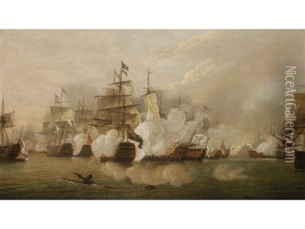 The Battle Of Cape St. Vincent Oil Painting - Thomas Luny