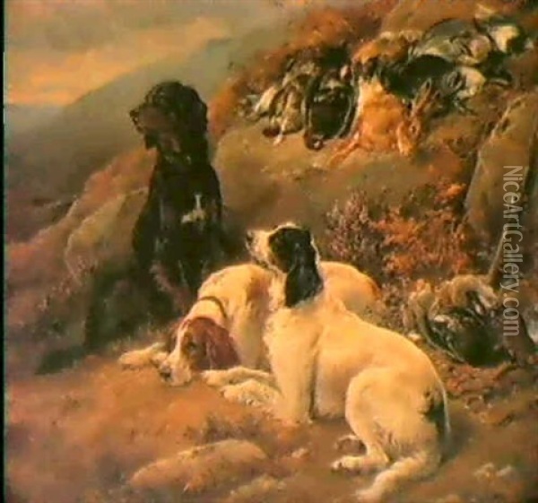 Setters With The Morning's Bag Oil Painting - James Hardy Jr.