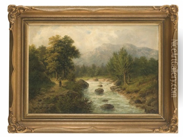 Gebirgsbach Oil Painting - Julius Karl Rose