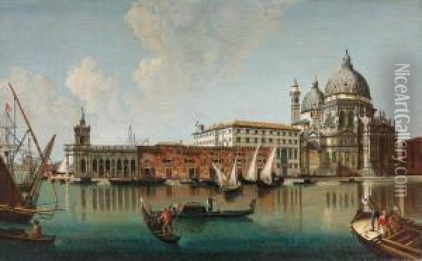 Veduta Della Basilica Della Salute E La Punta Della Dogana Oil Painting - Jacopo Fabris Venice