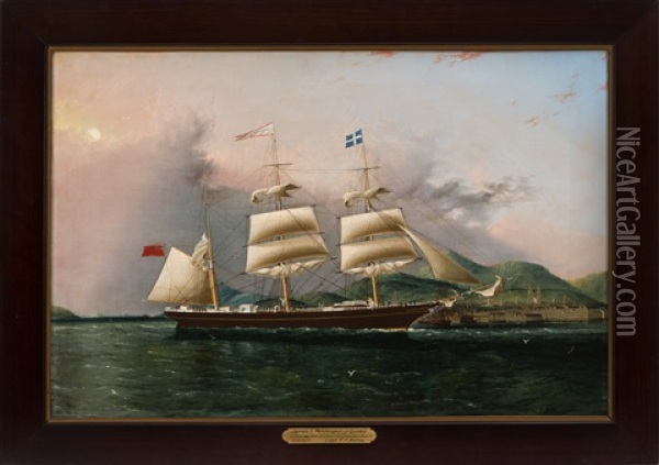 The James L. Pendergast Of Quebec Entering Rio Oil Painting - James Edward Buttersworth