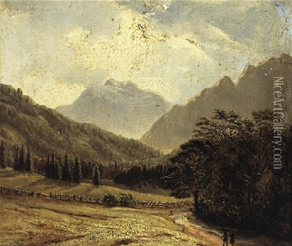Am Walchenberg Gegen Tiefenthal Oil Painting - Johann Baptist Alois Makart