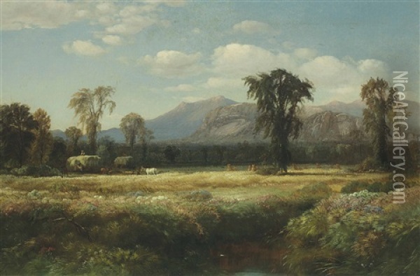 Hayfield (conway Meadow, New Hampshire) Oil Painting - Samuel Colman