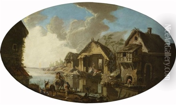 Villaggio Sul Fiume Oil Painting - Jean-Baptiste Pater