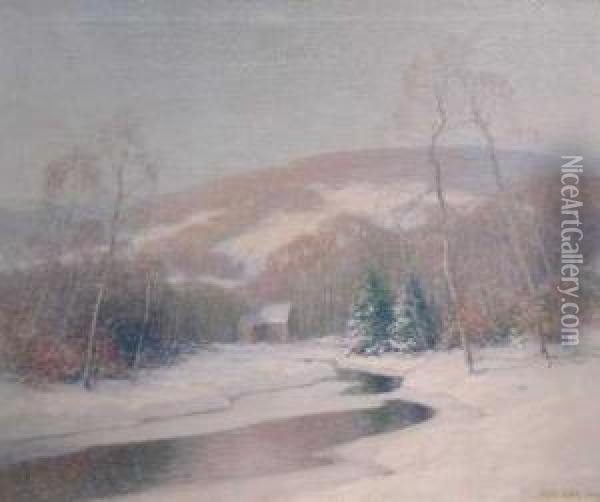 Winter In The Valley Oil Painting - Ernest Albert