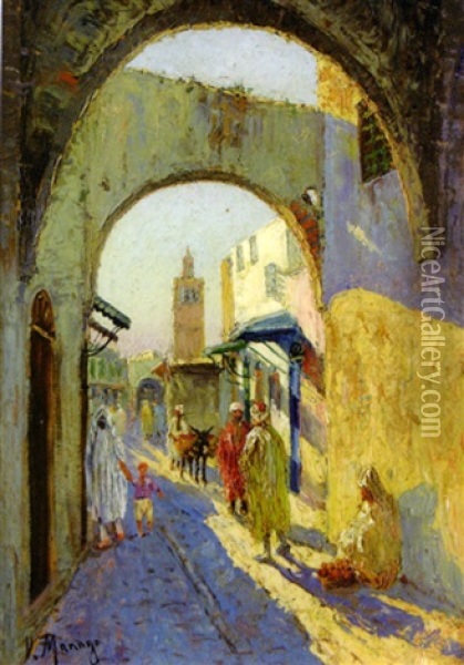 Rue Dans La Medina Oil Painting - Vincent Manago