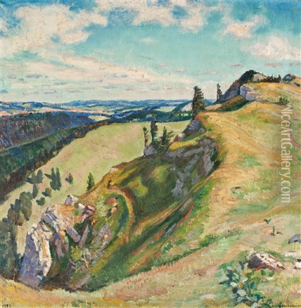 Jura Ensoleille Oil Painting - Charles L'Eplattenier