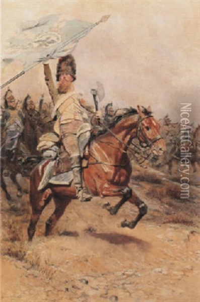 La Charge Oil Painting - Edouard Jean Baptiste Detaille