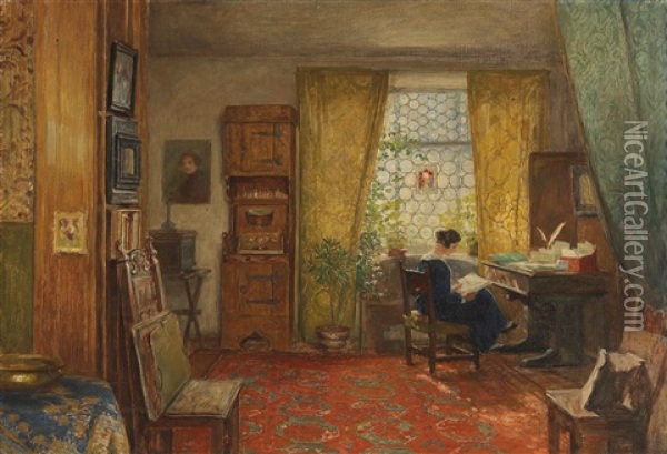 In The Studio Oil Painting - Hugo Charlemont