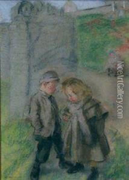 Play-mates Oil Painting - Archibald Standish Hartrick