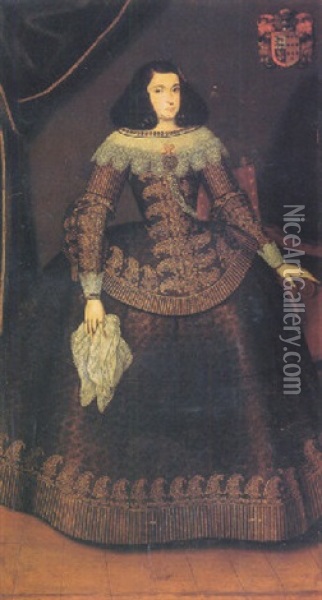 Portrait Of Dona Antonia De Eguilaz Del Barco Oil Painting - Juan Amigo