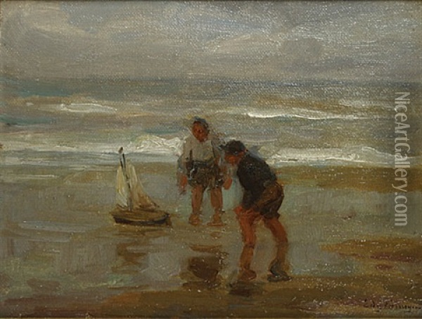 Spelevaren Oil Painting - Edgard Farasyn