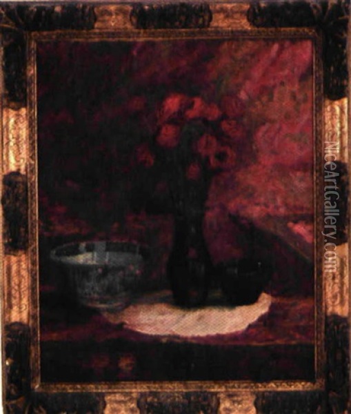 Bouquet De Renoncules Rouges Oil Painting - Henri Varenne
