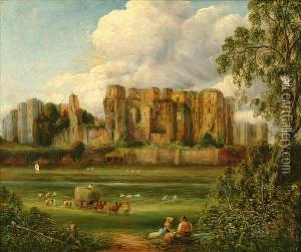 View Of Kenilworthcastle Oil Painting - John Joseph Hughes