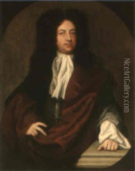 Portrait Of A Gentleman (the Earl Of Rochester?) Oil Painting - John Closterman