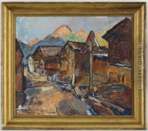 Village De Montagne Oil Painting - Max Robert Theynet