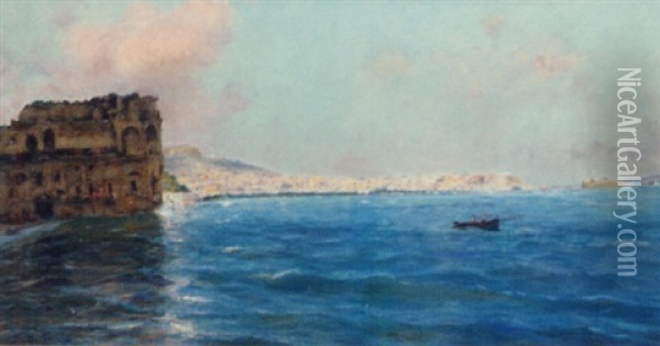 Palazzo Don Anna, Naples Oil Painting - Oscar Ricciardi