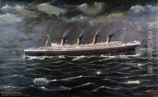 White Star Linertitanic Oil Painting - Frank Barnes