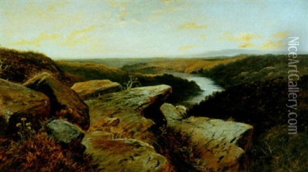 A View On The River Trent Oil Painting - Edmund John Niemann