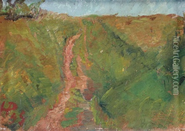 Feldweg-studie Oil Painting - Hermann Pleuer