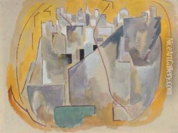 Abstract Composition Oil Painting - Harry Phelan Gibb